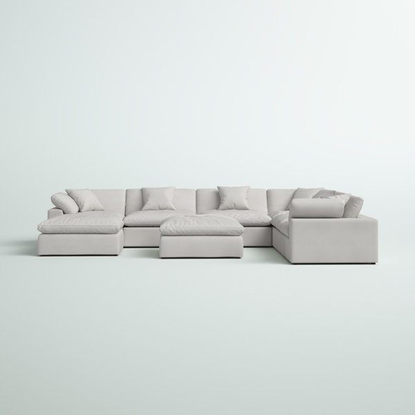 Beachcrest Home Barboza 8 Piece Upholstered Sectional Featuring Stain